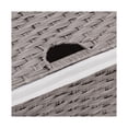 thumbnail image 6 of Seville Classics Handwoven Lidded Removable Washable Canvas Liner Portable Laundry Hamper Bin, Gray, 6 of 10