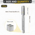 thumbnail image 2 of Uxcell Hand Plug Tap M9 x .5 H2 Metric Thread Plug Style Taps Straight Flute Screw Tapping Threading Tool, 2 of 6