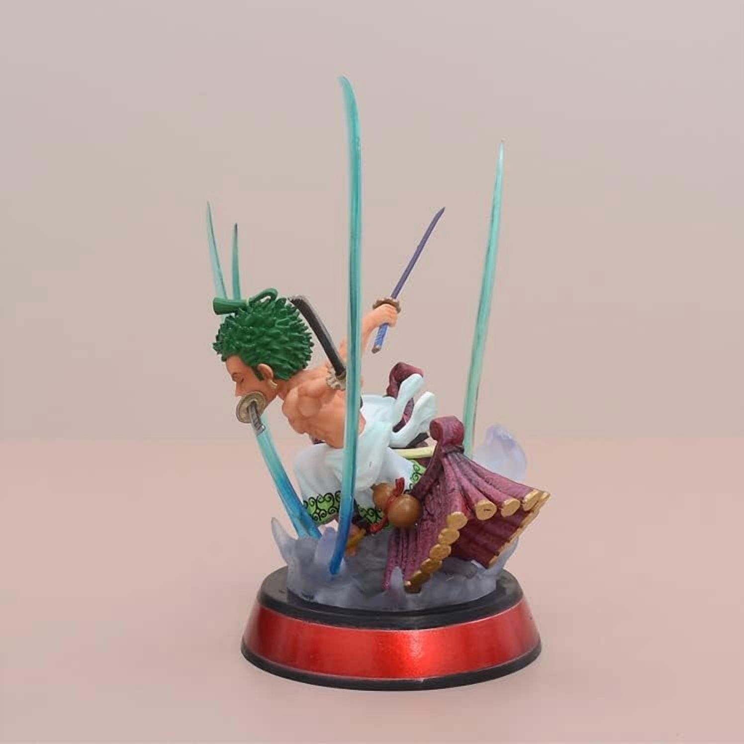 Newly Mini Figures, Luffy Zoro Doflamingo Mihawk Boa Hancock Sabo Statue Figure 12CM/4.7INCH Action Figures Cartoon Toys Anime Collection Decoration (Zoro 2)