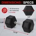 thumbnail image 6 of Flexwave 35 LB Rubber Hex Dumbbell with Non-Slip Grip for Home Gym Strength Training-Single, 6 of 7