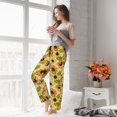 thumbnail image 4 of Uemuo Sunflowers Pattern Women's Wide Leg Palazzo Lounge Pants with Pockets Light Weight Loose Comfy Casual Pajama Pants-Small, 4 of 9