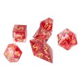 thumbnail image 3 of Juego de dados de resina de 7 Uds., diferentes formas poliédricas, dados de juego de mesa con números claros para juegos de rol, Color sangre, 3 of 5