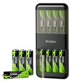 thumbnail image 1 of Pilas de litio recargables Kratax AA de 3700 mWh con cargador, paquete de 12, 1 of 7