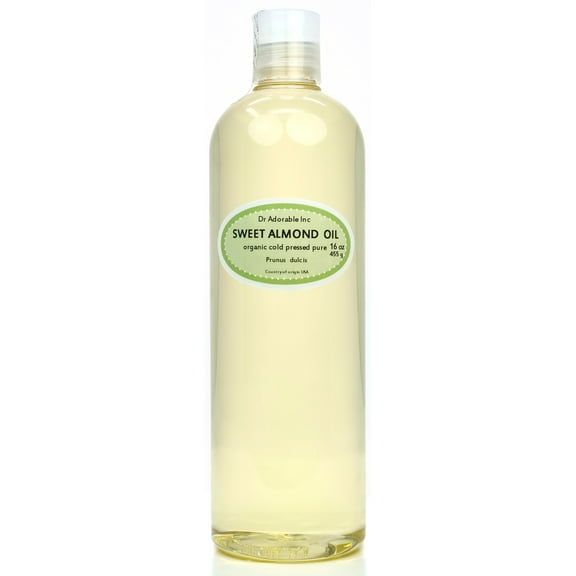 Dr Adorable - 16 oz - Sweet Almond Oil - 100% Pure Organic Cold Pressed Natural Hair Skin
