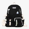 thumbnail image 4 of Vibrant Color Block Nylon Backpack - Spacious Multiple Pockets Travel Schoolbag with Durable Zipper Closure, Polyester Lining, and Stylish Aesthetic Design, 4 of 5