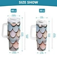 thumbnail image 6 of Yayeee 40oz Stainless Steel Tumbler with Straw and Handle Double-Wall Insulated Travel Water Bottle, Blue Shimmering Pattern, 6 of 8