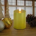 thumbnail image 3 of HGTV Home Collection Georgetown Real Motion Flameless Candle With Remote, Gold with Warm White LED Lights, Battery Powered, 7 in, 3 of 5