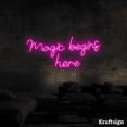 thumbnail image 4 of Craftnamesign Magic Begins here Neon Sign, Quotes LED Signs, Bedroom Decor, 4 of 4