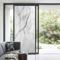 thumbnail image 4 of White Marble Window Privacy Film, Modern Geometric Abstract Minimalist Crack Static Cling UV Sun Blocking Tint Film Heat Control Windows Films for Bedroom Bathroom, Window Stickers 35.4"x78.7", 4 of 8