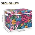 thumbnail image 5 of Yayeee Collapsible Cube Storage Bin with Lid Fabric Closet Decorative Basket with Handles, Charming Floral Pattern, 5 of 7