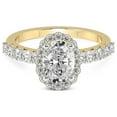 thumbnail image 3 of Oval Shape 1 Carat IGI Certified Lab Grown Diamond Ring | 14K Yellow Gold | Vionna Round Halo Lab Diamond Engagement Ring | FG-VS1-VS2 Quality Friendly Diamonds, 3 of 5