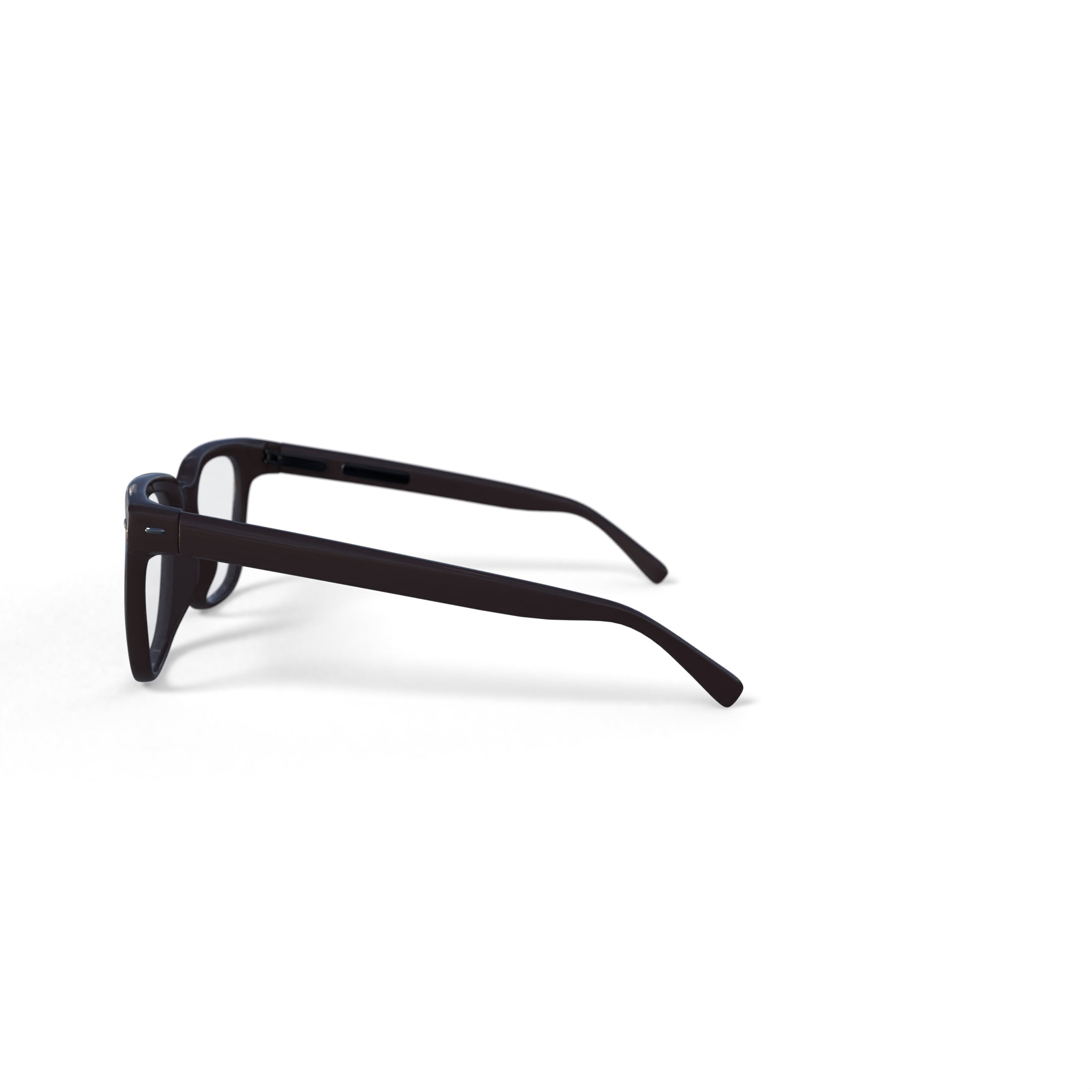 Nuance Audio Unisex Size 54 Prescription Hearing Square Smart Glasses with Charging Case, Shiny Burgundy/Demo Lens