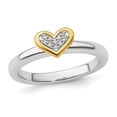 thumbnail image 1 of Sterling Silver Heart Promise Ring with Diamond Accents, 1 of 4