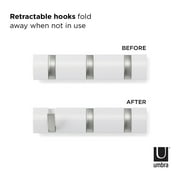 Umbra Flip 3 Hook Wall Mounted Coat Rack White