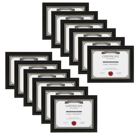 - DesignOvation Jordan Document Frame Made to Display Certificates, Black 8.5x11, Pack of 12