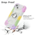 thumbnail image 6 of for iPhone 14 Case with Ring Stand, Heavy Duty Military Grade Rugged Shockproof Silicone Rubber Magnetic Kickstand Holder Case for Women Girls For iPhone 14, Colorful/White, 6 of 6