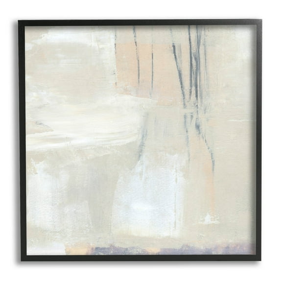 Stupell Industries Abstract Beige Lines Arrangement Painting Black Framed Art Print Wall Art, Design by Annie Warren