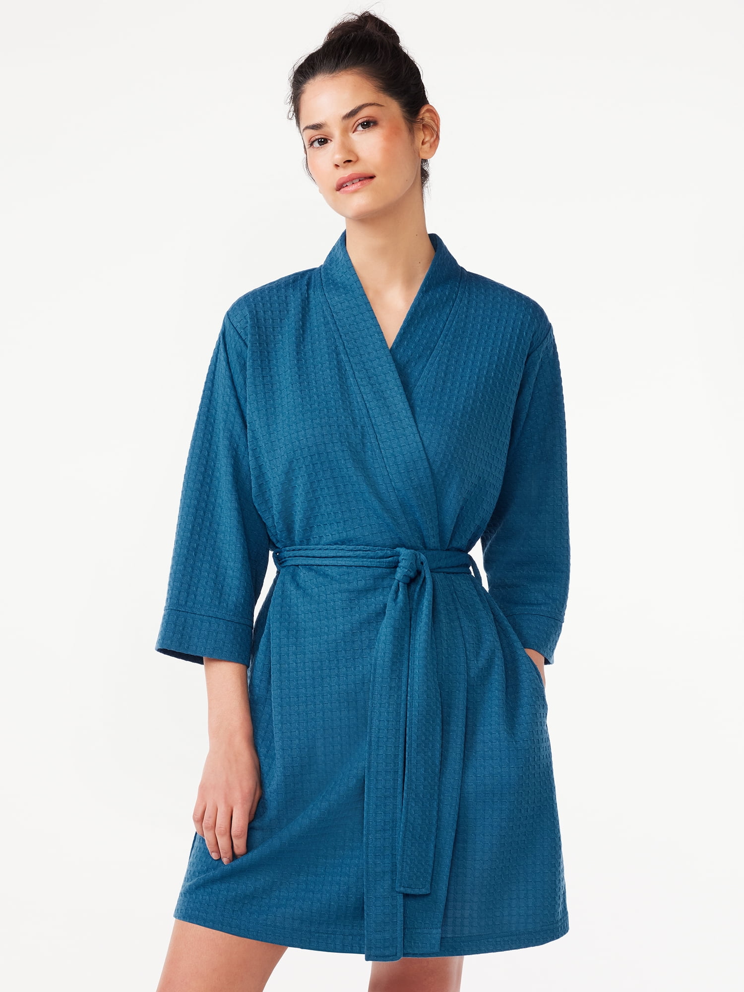 Joyspun Women's Waffle Knit Wrap Robe, Sizes S to 3X - Walmart.com