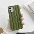 thumbnail image 1 of For iPhone 12 Pro Max Skin Feel 3D Water Wave Texture Phone Case(Olive Green),iPhone 14 Pro Max, 1 of 4