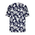 thumbnail image 5 of Feancey Womens Plus Size Tops 2026 Summer Short Sleeve Pleated Blouses Crew Neck Casual Floral Print T-Shirts Loose Fit Dressy Tee Shirt Black L, 5 of 7