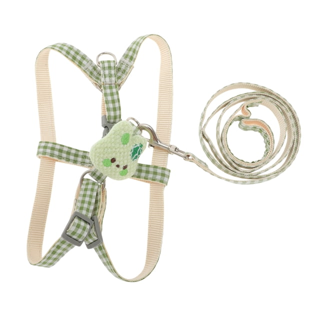 Kit de correa para mascotas de conejito a cuadros Unique Bargains, kit de correa duradera para perros pequeños, verde claro