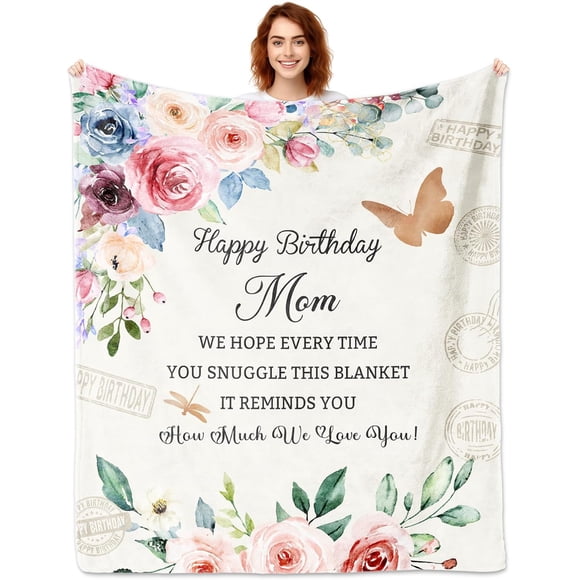LHSHID Birthday Gifts for Mom Happy Birthday Mom Gifts Blanket Mom Birthday Gifts from Daughter Moms Birthday Gift Ideas Mothers Birthday Gifts from Son Birthday Gifts for Mom from Son 60"x80"