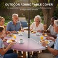 thumbnail image 3 of Round Outdoor Tablecloth with Umbrella Hole and Zipper, Pink Ombre Tablecloth with Elastic Waterproof, Modern Grey Gradient Farmhouse Art Patio Table Covers for 31" - 35" Picnic Pool Tables, 3 of 9