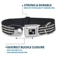 thumbnail image 4 of Buckle-Down Pet Collar, Dog Collar Metal Seatbelt Buckle, Diamonds Stripe White Black, 9.5 to 13 Inches 1.0 Inch Wide, 4 of 8