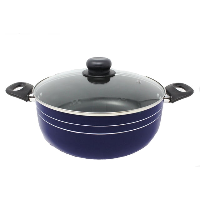 Cacerola LAMEX 28 Cm Antiadherente con Tapa de Vidrio