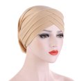 thumbnail image 2 of Daolelai Elastic Fabric Forehead Three Cross Hat Turban Hat Bottoming Hat, 2 of 2