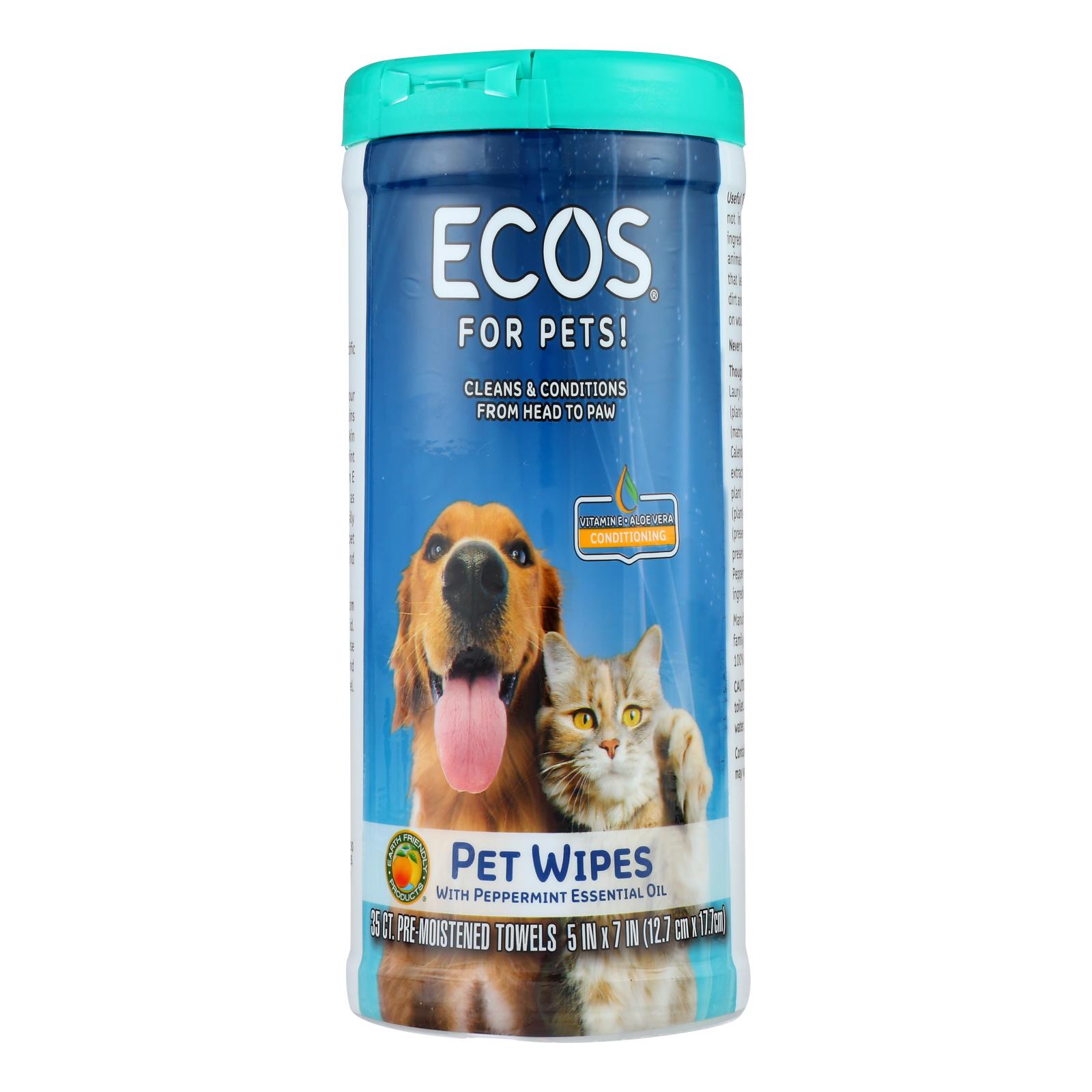 Ecos Pet Wipes Premoist Towel Case Of 6 35 Ct