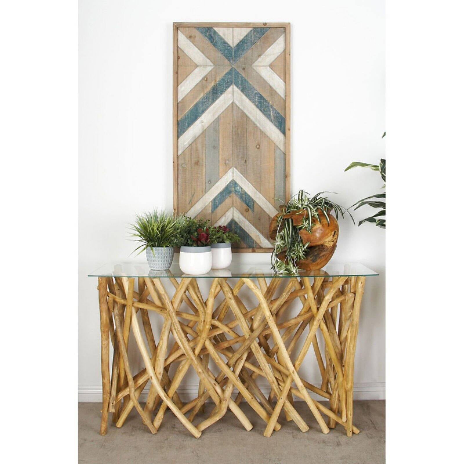 DecMode Modern Teak Outdoor And Indoor Furniture, Teak Wood Console