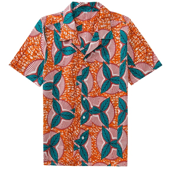 Wax Print Men Shirt Short Sleeves For Summer