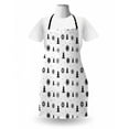 thumbnail image 3 of Nordic Apron, Christmas Pine Trees Snowflakes Noel Winter North Holiday Celebration Graphic Art, Unisex Kitchen Bib with Adjustable Neck for Cooking Gardening, Adult Size, Black White, by Ambesonne, 3 of 4