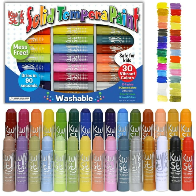 The Pencil Grip Tempera Paint, Art Set, Colors, 30 Count (Pack of 1), Assorted