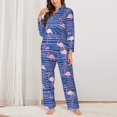 thumbnail image 2 of Pajama Sets for Women 2 Pcs, flamingo pink Button Down Long Sleeve Sleepwear Lounge PJ Sets, 2 of 6