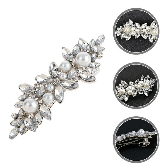 Clispeed Elegant Hair Barrettes for Women with Crystal Rhinestones 1Pack