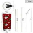 thumbnail image 3 of 20oz Stainless Steel Tumbler with Straw, Double Wall Insulated Travel Tumbler Cute Pink Strawberry Pattern, 3 of 7