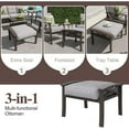 thumbnail image 5 of May in color 2 Pieces Metal Outdoor Patio Ottoman Set, Outdoor Foot Stools with Thick Cushion, Small Seat Furniture for Porch Balcony Backyard, Grey, 5 of 6