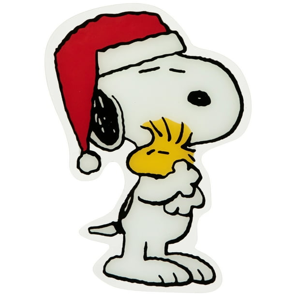 Northlight 7 Peanuts Snoopy Hugs Woodstock Double Sided Christmas Window  Cling Decoration