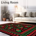 thumbnail image 2 of ODIKA 6'x9' Machine Washable Non-Slip Area Rug, Whimsical Mushroom Forest Motif with Festive Evergreen Accents High Traffic Rug with Pad, Black, 655174, 2 of 8