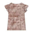 thumbnail image 3 of Kukoosong Girls Summer Ruffle Sleeve Tees Kids Crew Neck Short Sleeve Basic Tee Tops Toddler Girl Clothes Print T-Shirts for 8 Years, 3 of 5