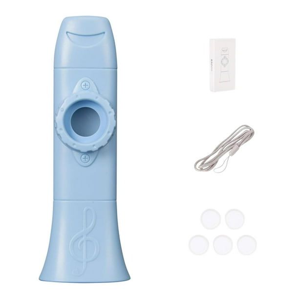 Kazoo Fácil de tocar acompañamiento con instrumentos musicales de encaje colgante de cuello juguete para niños para piano violín para principios Azul