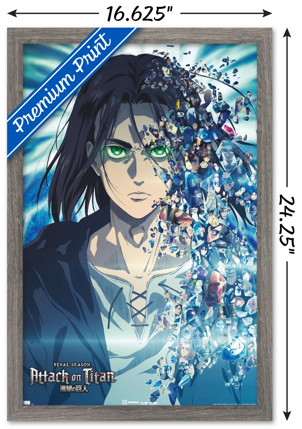 Attack on Titan: The Final Season - Fragments Wall Poster, 14.725" x 22.375" Framed