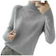 thumbnail image 2 of Sweaters For Women Turtleneck Sweater New Thickened Korean Solid Color Pullover Loose Knitted Long Sleeve Bottom Shirt Fall Clothes For Women ,Gray, 2 of 4