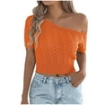 thumbnail image 2 of Women's Oversized T-shirt, Casual Short Sleeve Hollow Out Blouse, Loose Fit Round Neck Top for Summer, 2 of 8