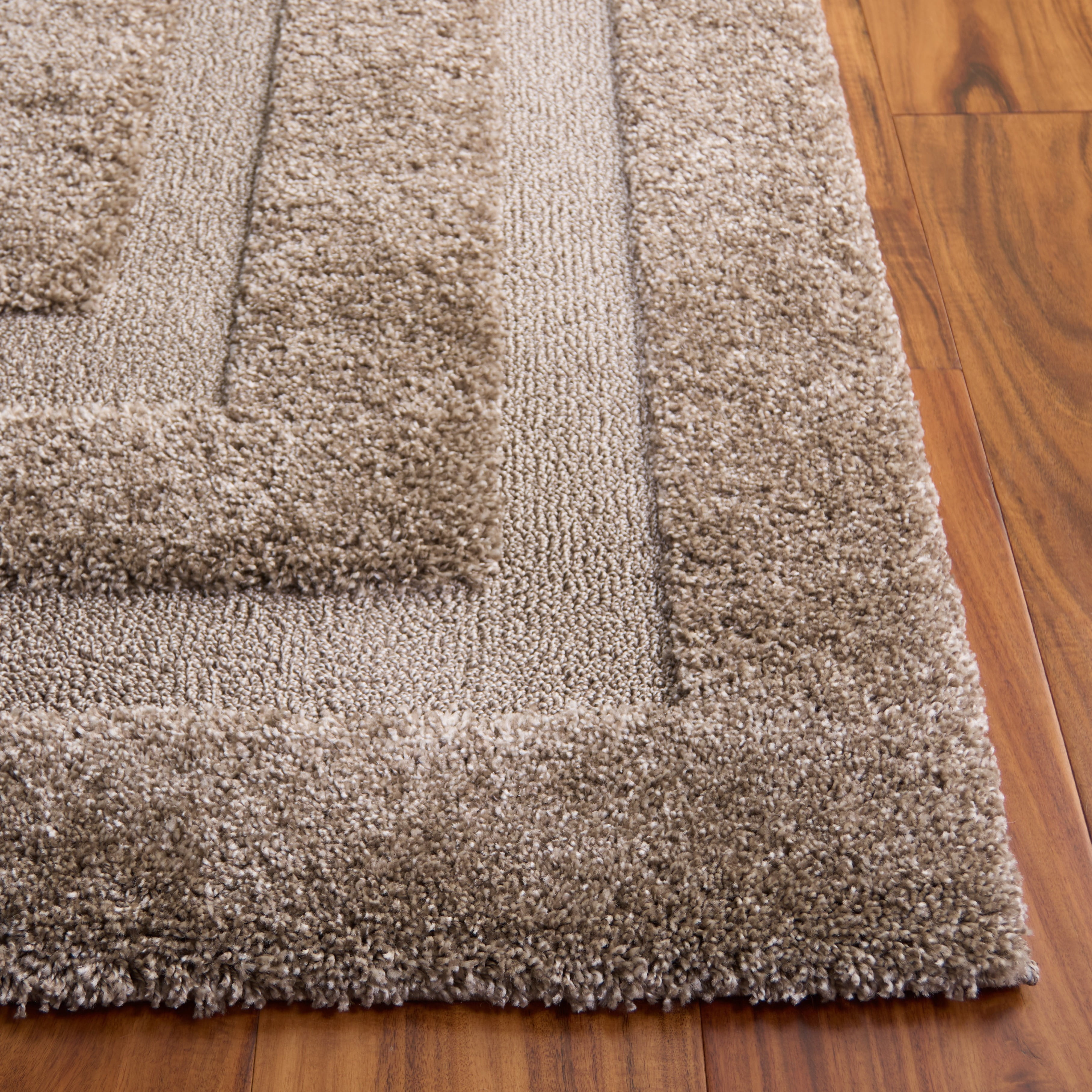 SAFAVIEH Florida Mason Bordered Shag Area Rug, Beige, 2' x 3'