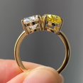 thumbnail image 3 of 3.00 Ct Oval & Pear Cut Lab-Created Diamond Ring Yellow Gold Plated, 3 of 4
