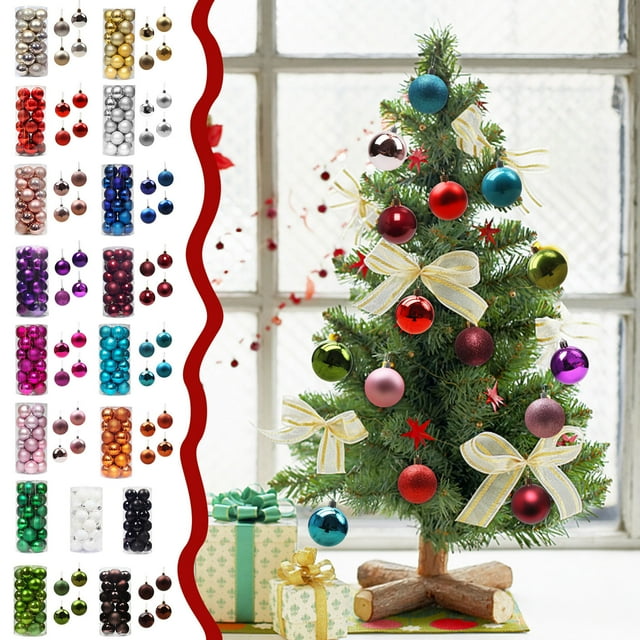 Fiudx Juego de Bolas Navideñas, Adornos de Plástico Irrompibles, Adornos con Purpurina, Decoración Navideña para El Hogar, Colgante para Árbol, Decoración de Techo para Centro Comercial.