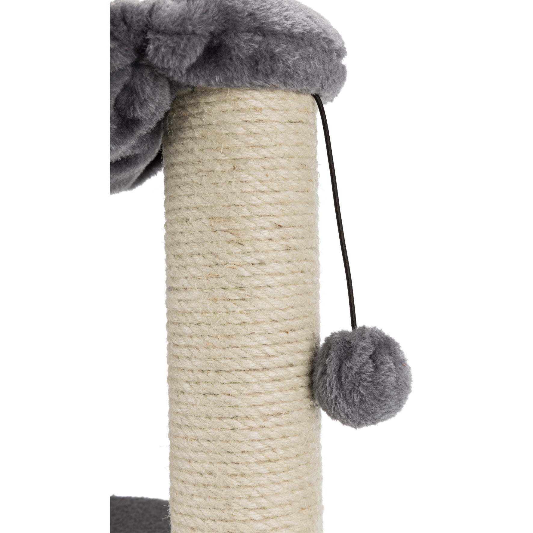 TRIXIE Baza Grande Plush & Sisal 24" Cat Tree, Cat Condo and Hammock, Cat Toy, Gray